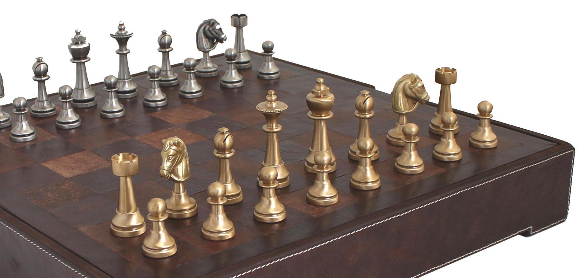 Schachspiel aus Holz Figuren Schachbrett edel handgefertigtes 43cm Kiste Groß! 